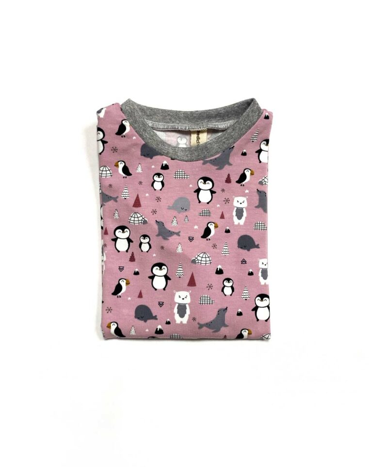 T-shirt pinguini rosa