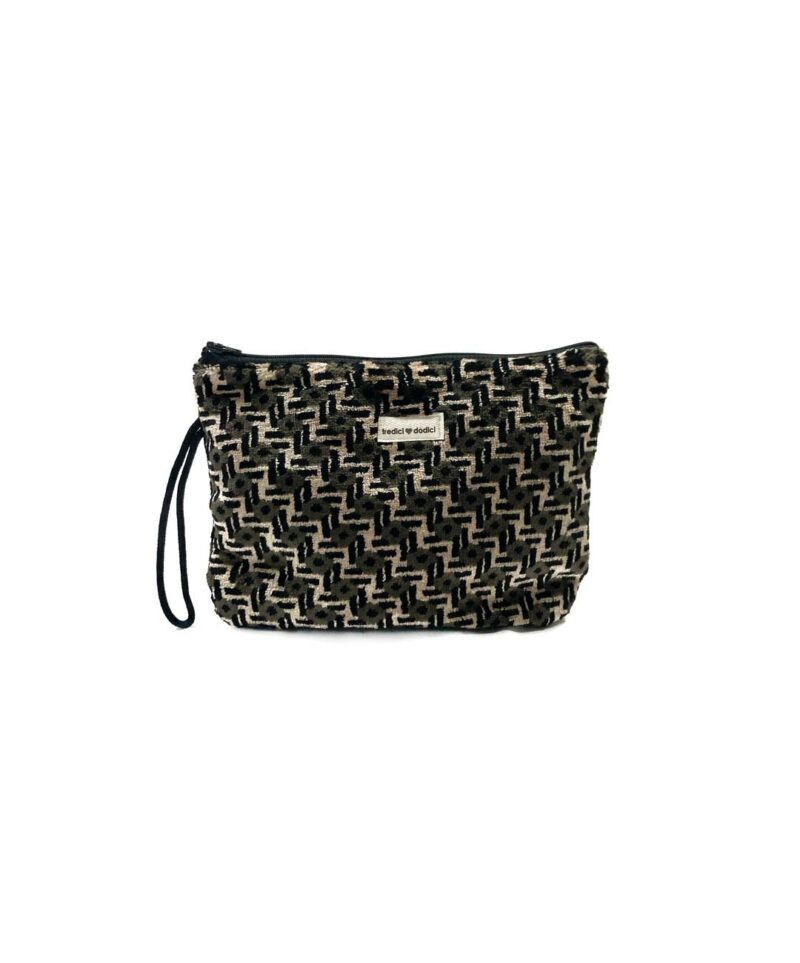 Pochette tessuto invernale marrone nera