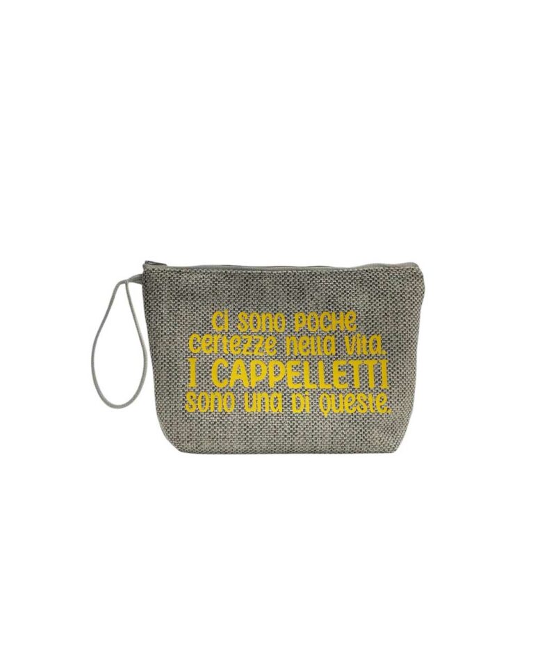 Pochette grigio chiaro cappelletti giallo