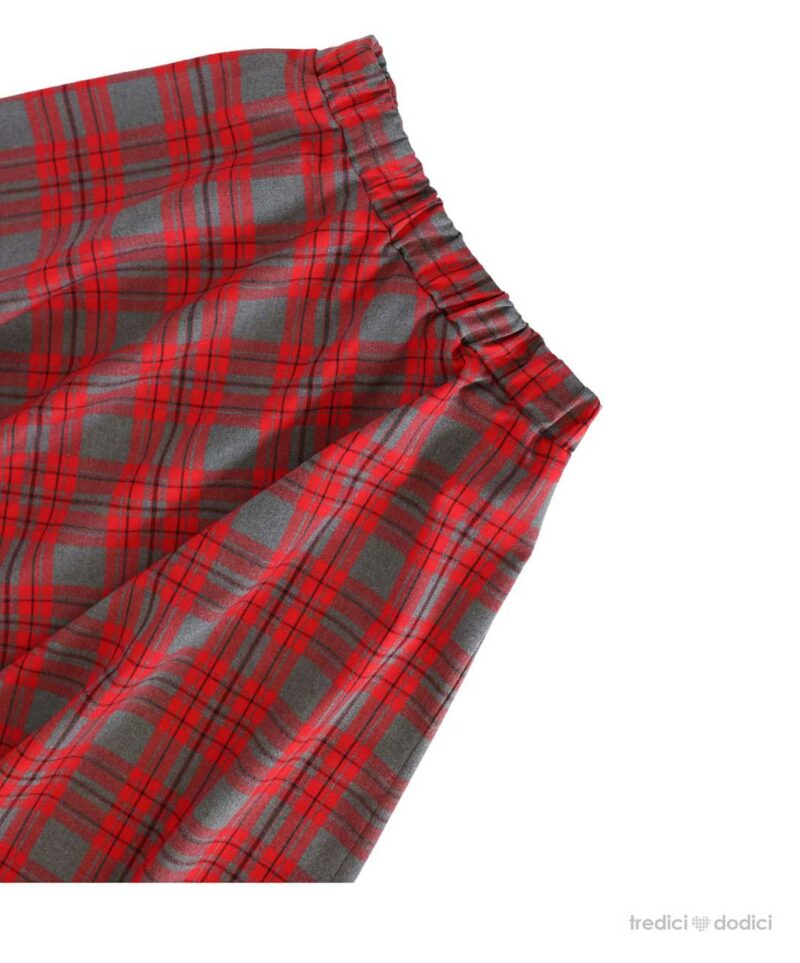 Gonna a ruota tartan rosso