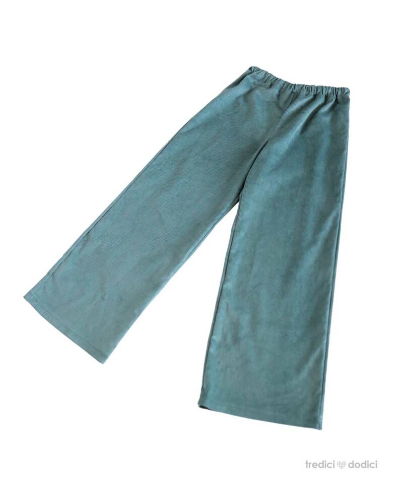 Pantalone petrolio donna in velluto