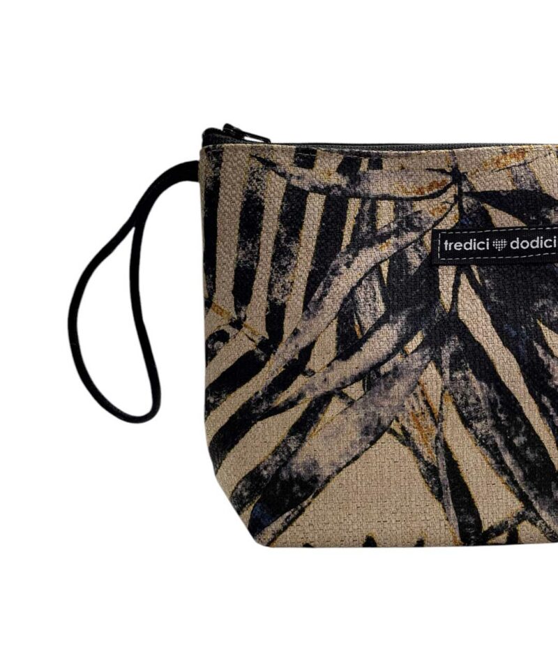 Pochette con laccetto foglie jungle coccio