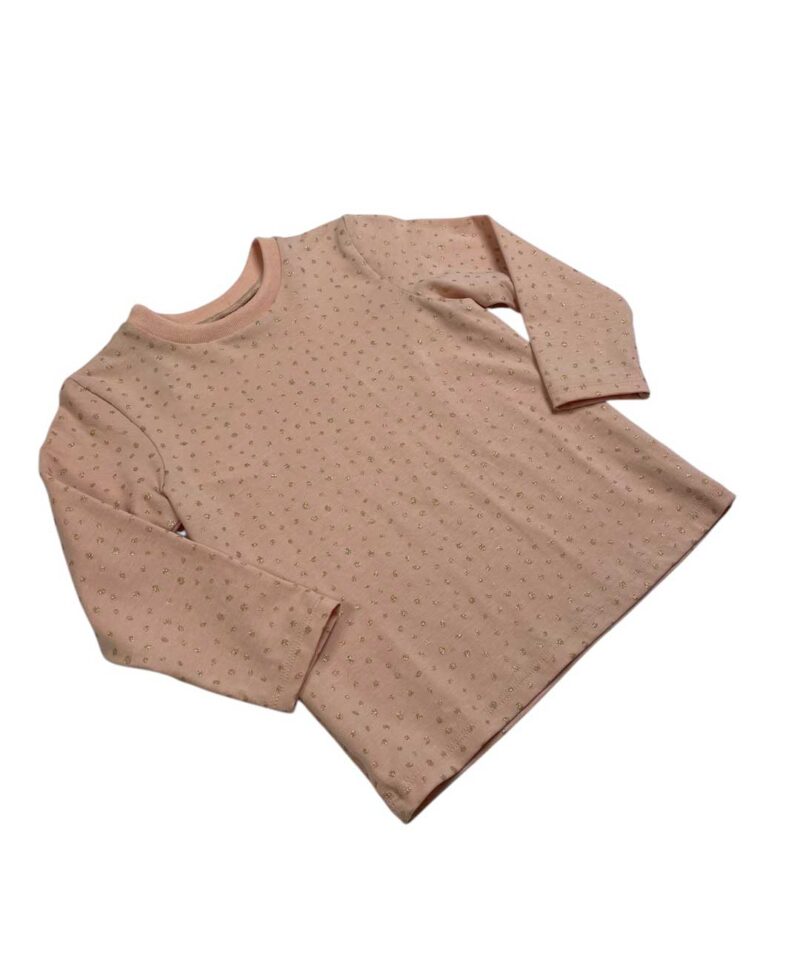 T-shirt bimba rosa pois oro