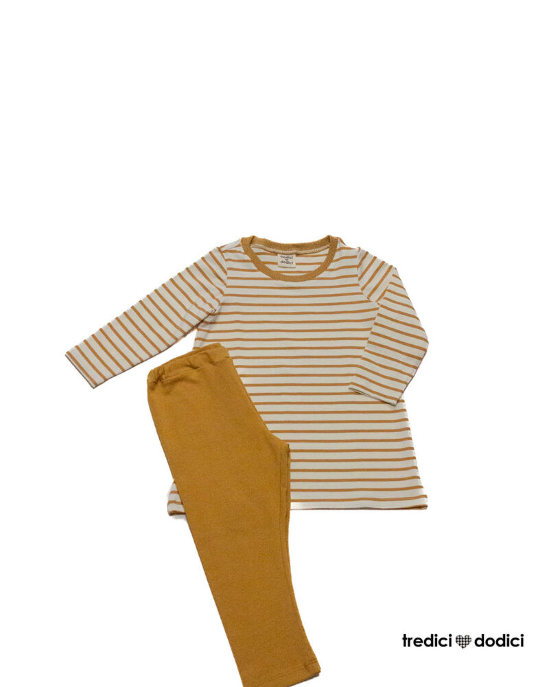 Completo maxi t-shirt e leggings caramel