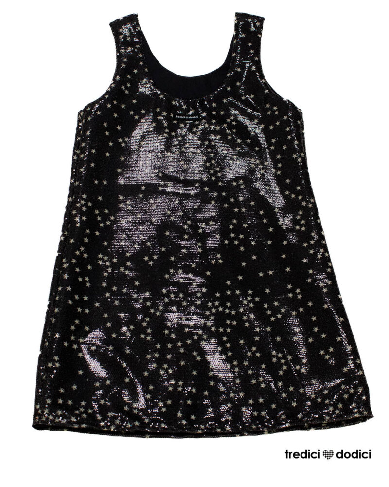 Mini dress donna paillettes nere