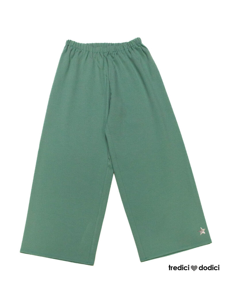 Pantalone palazzo menta con stellina