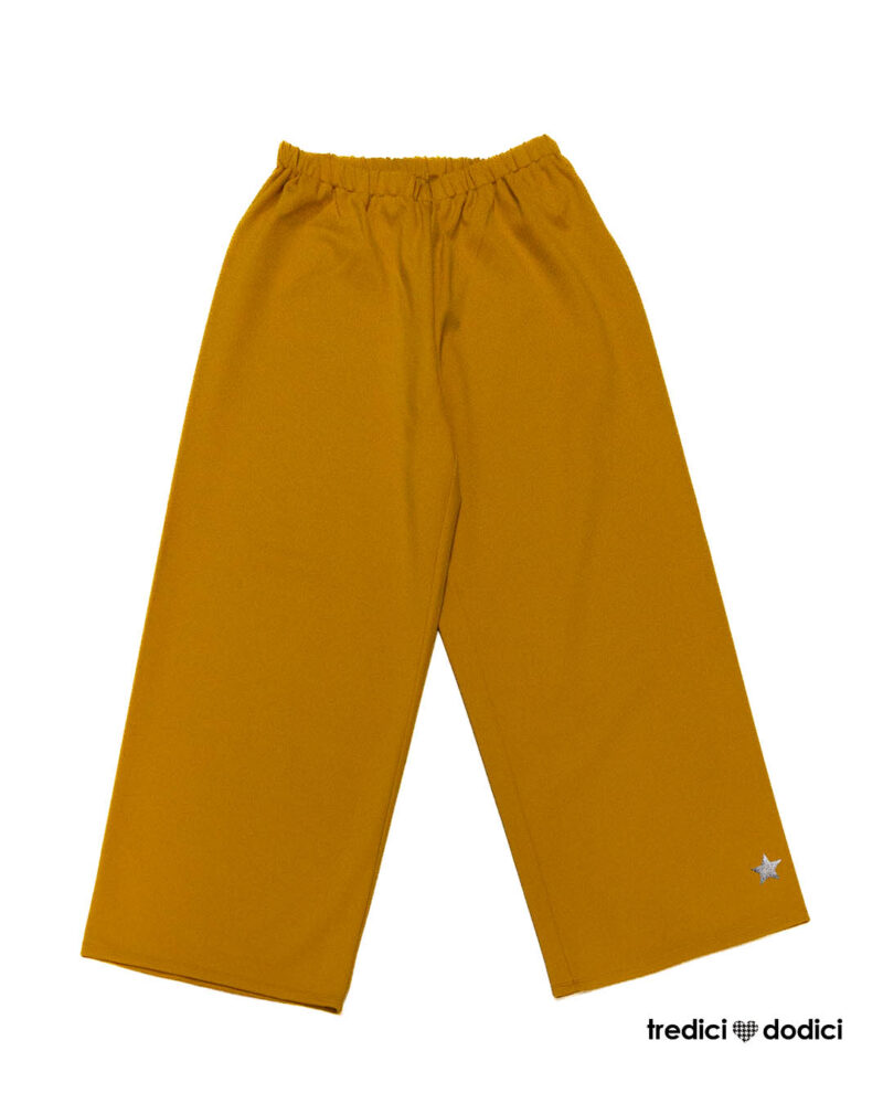 Pantalone palazzo giallo con stellina