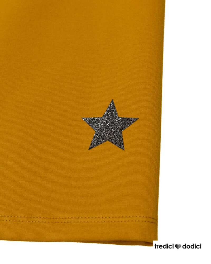 Stellina glitter panta palazzo giallo