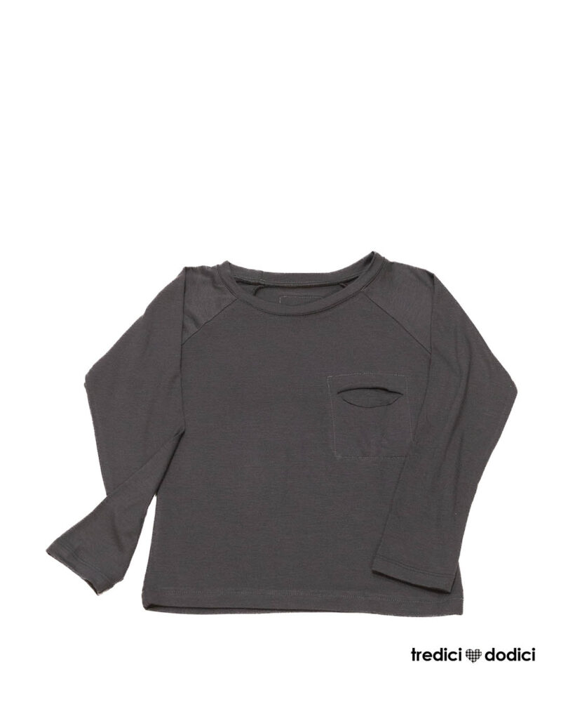 T-shirt grigio scuro manica lunga